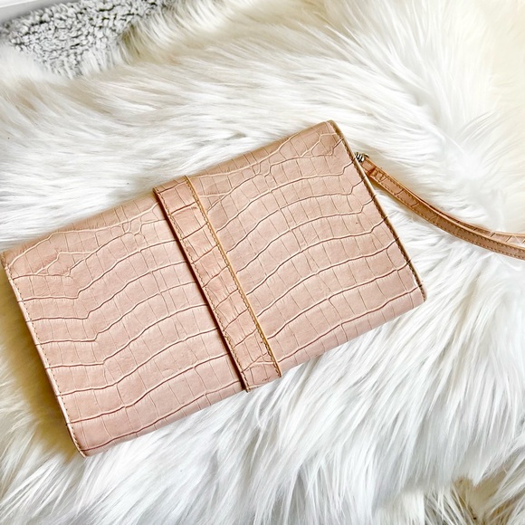 Chateau Pink Faux Croc Embossed Buckle Bag - Picture 2 of 7